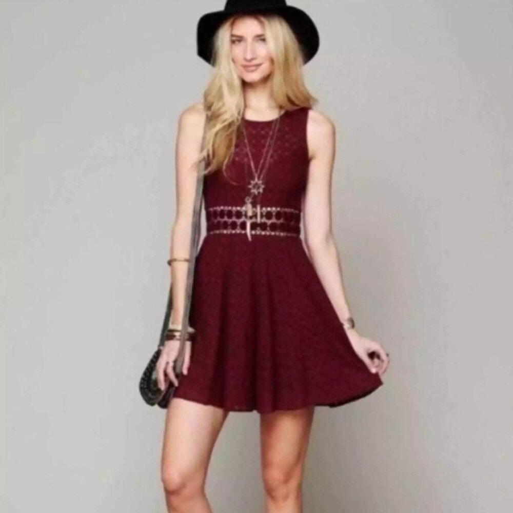 Free People Burgundy Dress 0